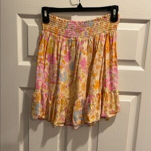 Cynthia Rowley Floral Mini Skirt - Pink, Orange, Yellow
